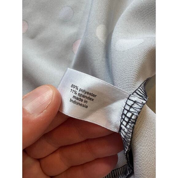 Lane Bryant Flutter Sleeve; size women's 18, Navy Blue colorful Polka Dot dress - Picture 8 of 10